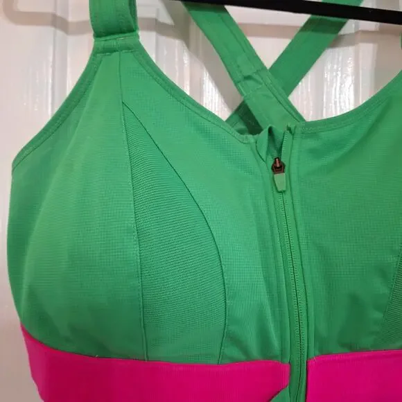 Shefit 5Luxe high impact adjustable Ultimate Sports Bra green hot pink athletic - Picture 5 of 7